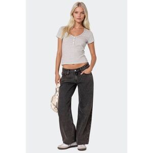 Edikted Low Rise Ultra Baggy Slouchy Skater Gray Jeans Size Large/30 100% Cotton